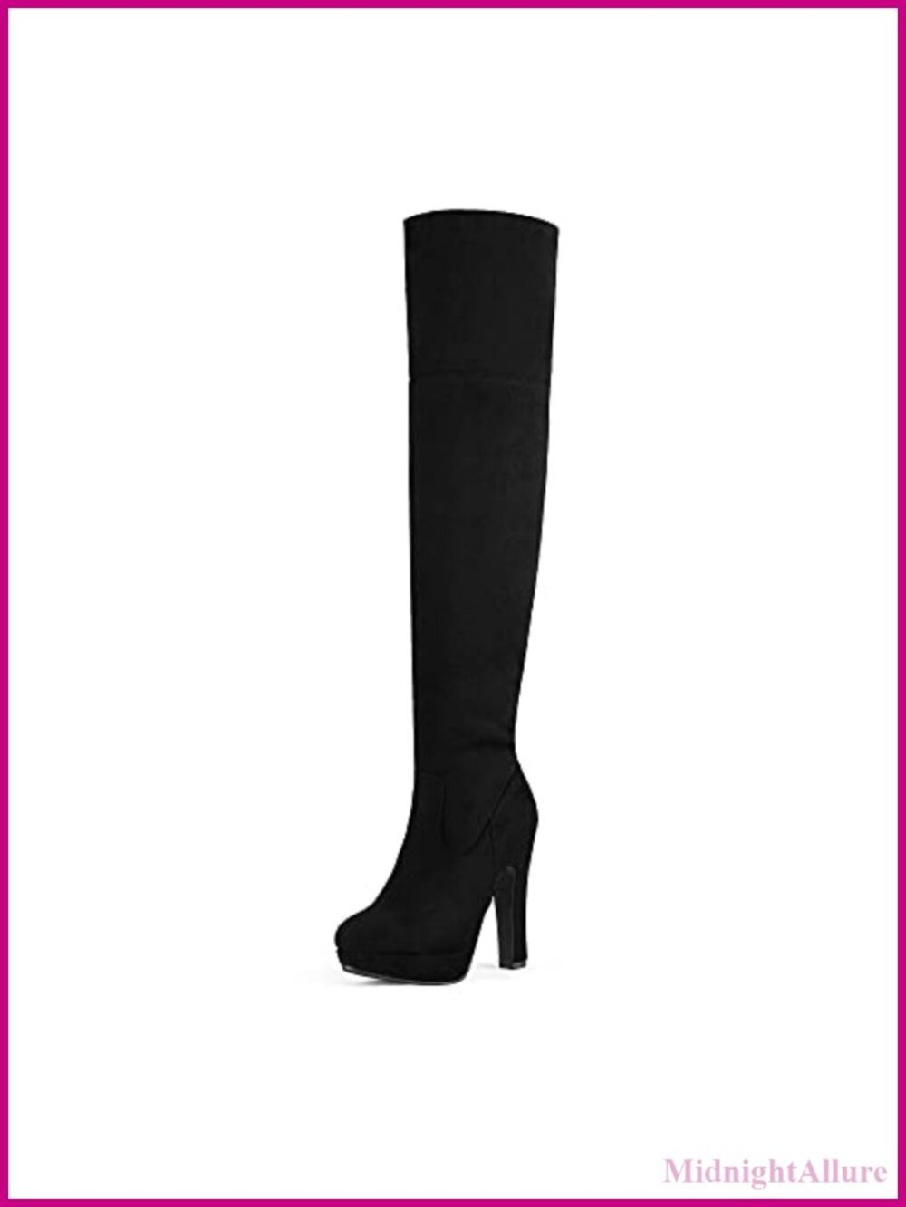 Chunky High Heel Thigh High Over the Knee Platform Boots Stretch Suede